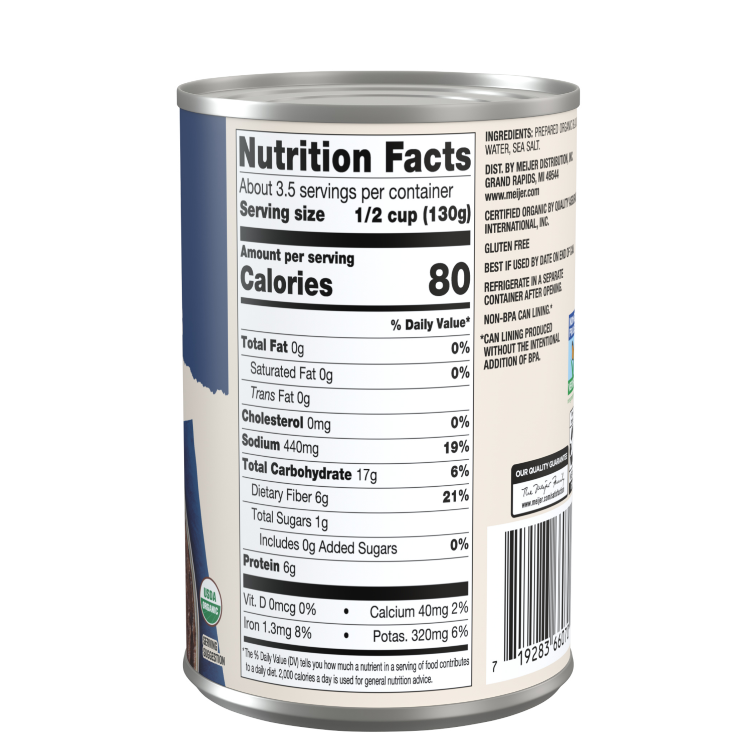 slide 3 of 3, True Goodness Organic Black Refried Beans, 16 oz