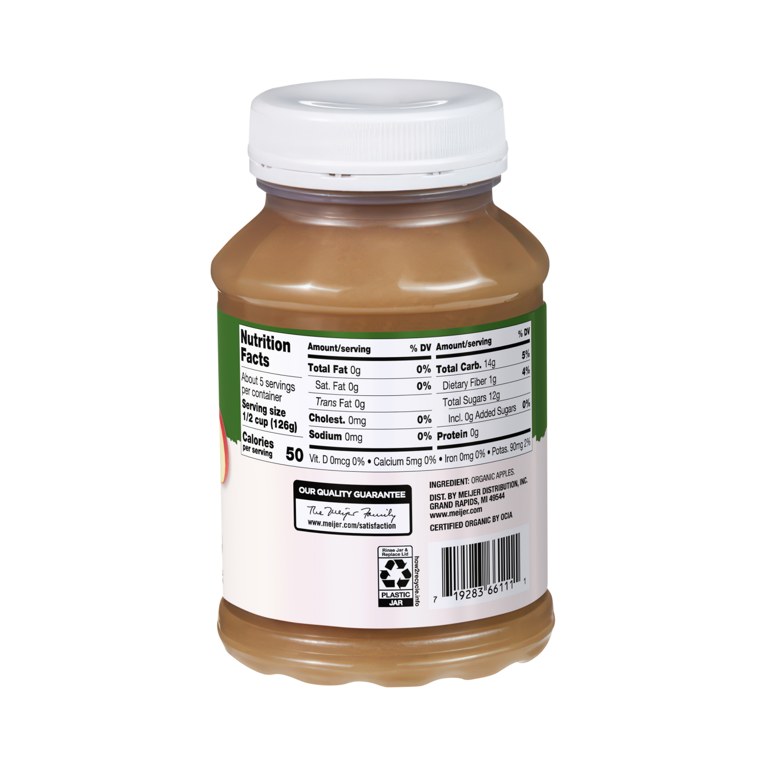 slide 3 of 3, True Goodness by Meijer Organics Applesauce, Unsweetened, 23 oz