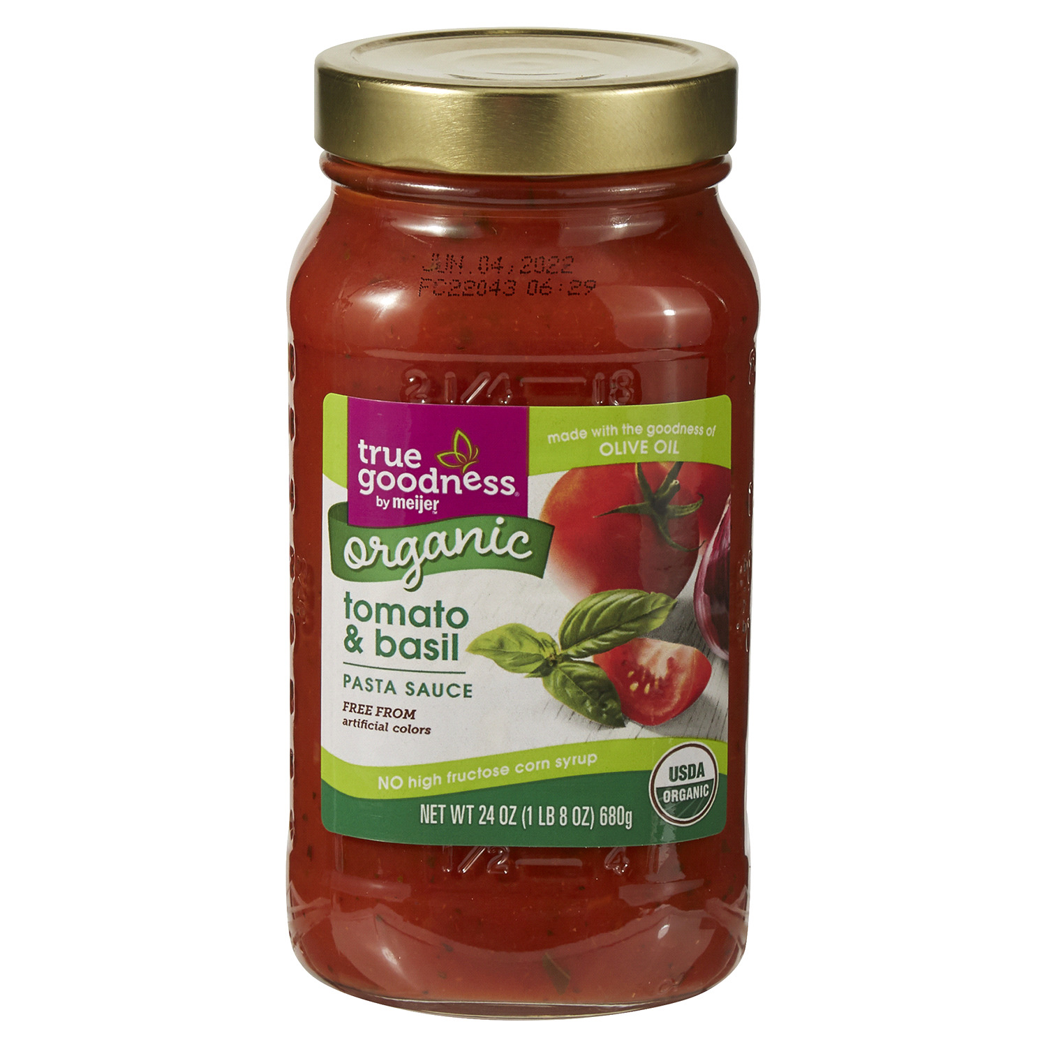 slide 1 of 2, True Goodness Organic Tomato Basil Pasta Sauce - 24 oz, 24 oz