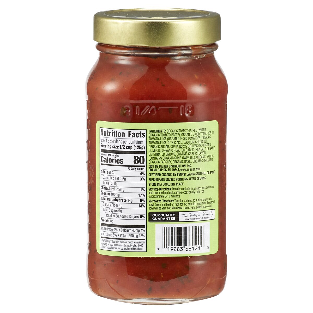 slide 2 of 2, True Goodness Organic Roasted Garlic Pasta Sauce - 24 oz, 24 oz