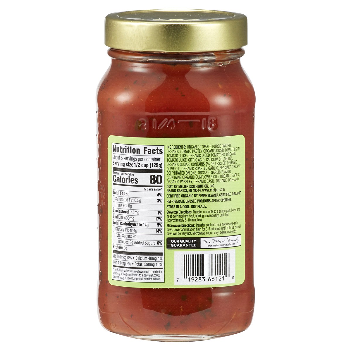 slide 2 of 2, True Goodness Organic Roasted Garlic Pasta Sauce - 24 oz, 24 oz