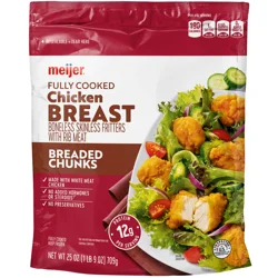 MEIJER Fully Cooked Boneless Skinless Chicken Breast Chunk Fritters w/ Rib Meat