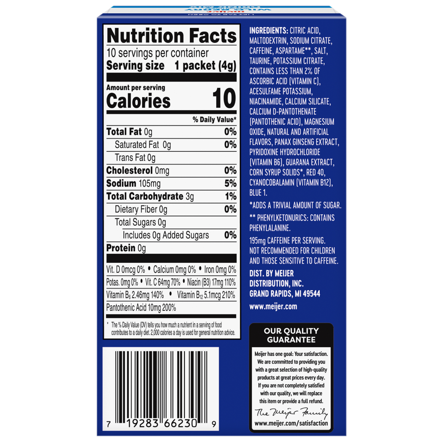 slide 2 of 8, Meijer Wild Berry Drink Mix with Caffeine - 10 ct, 10 ct