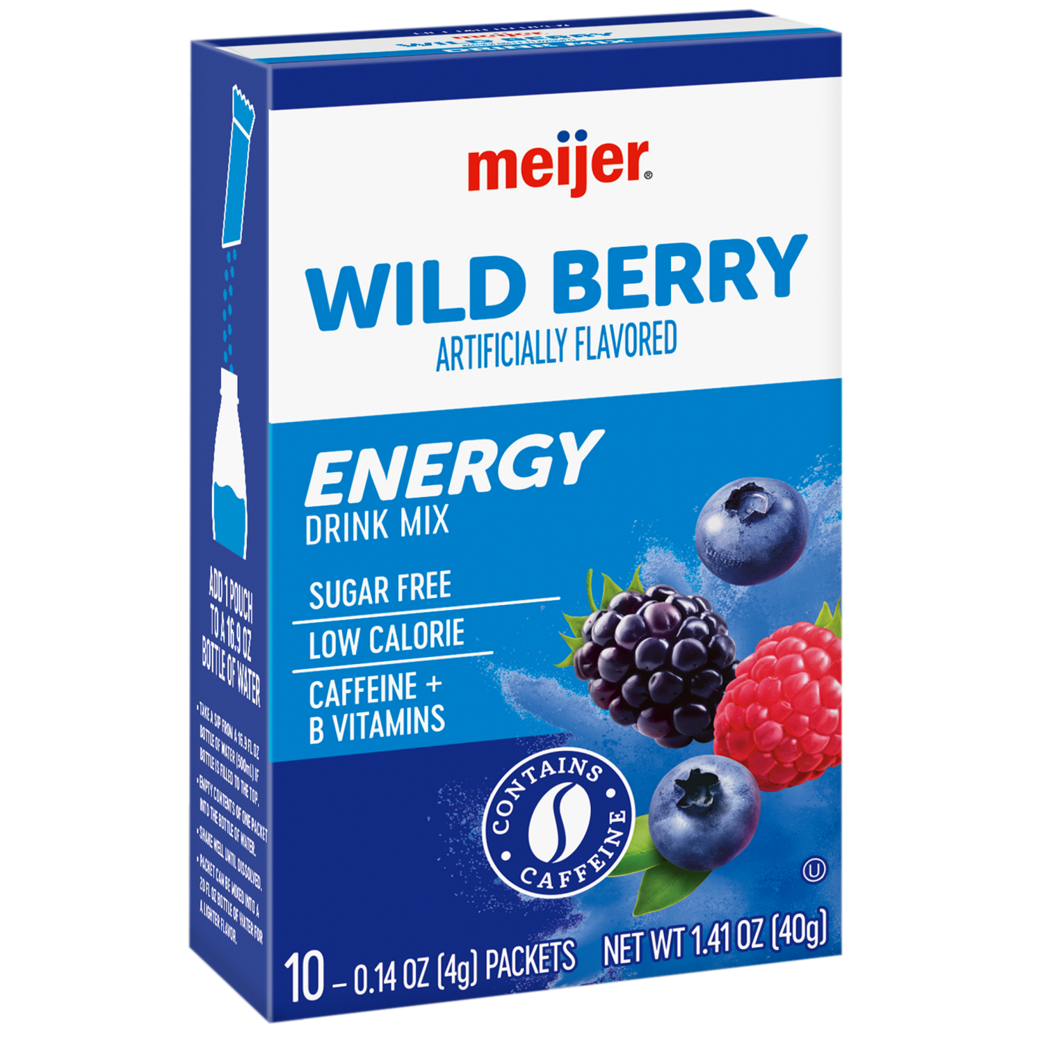 slide 6 of 8, Meijer Wild Berry Drink Mix with Caffeine - 10 ct, 10 ct