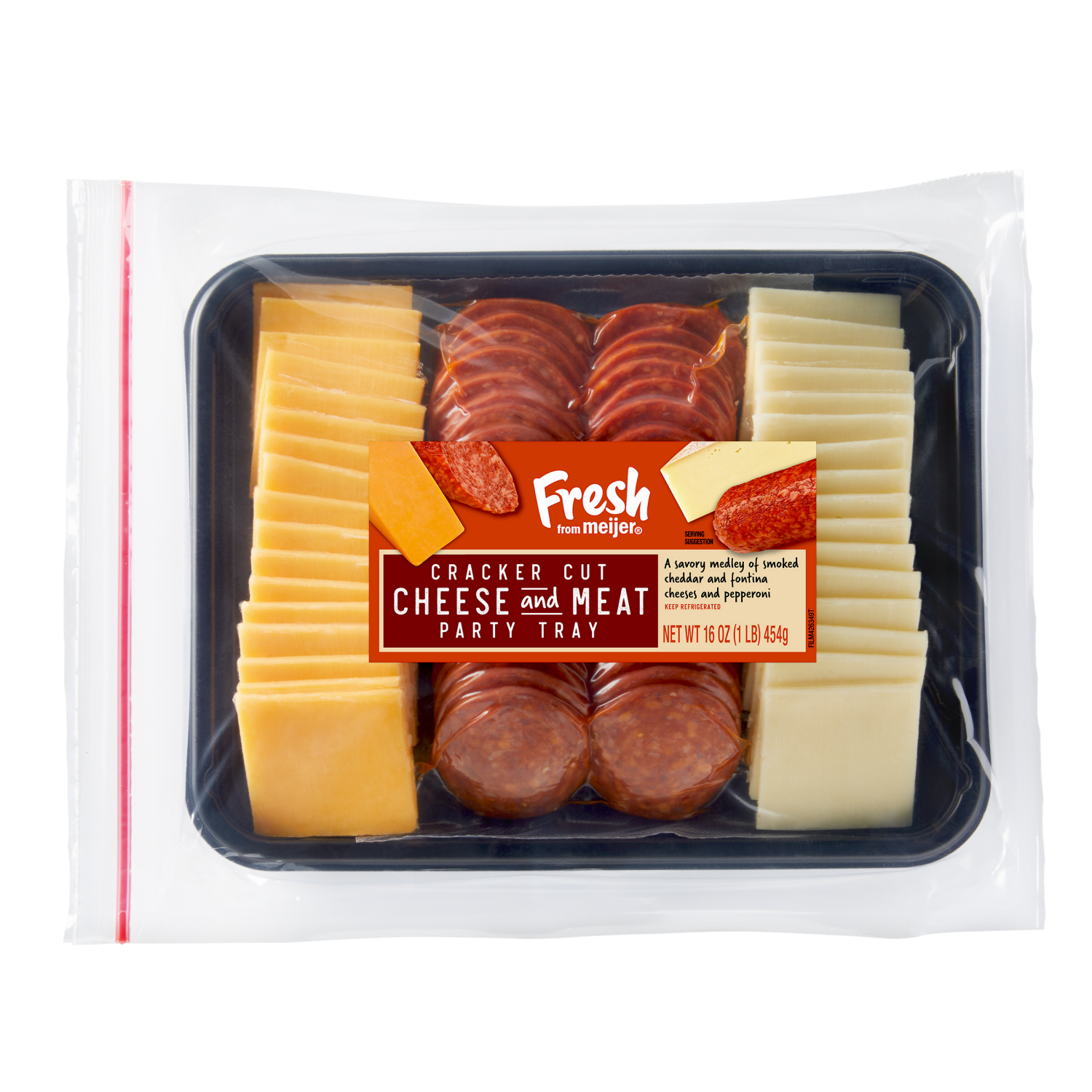 slide 1 of 2, Cracker Cut Cheese & Meat Tray, 16 Oz, 16 oz
