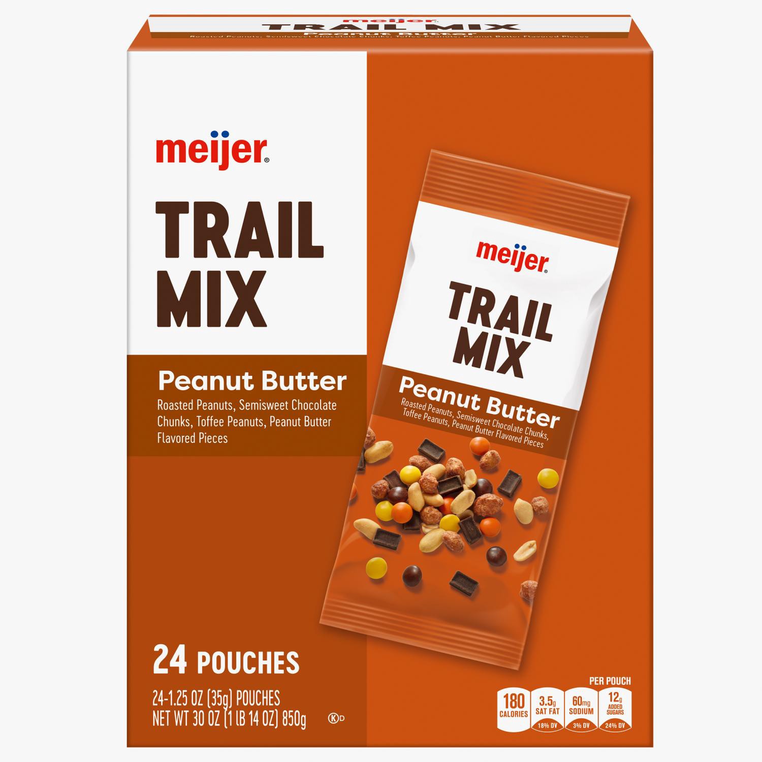 slide 1 of 8, Meijer Peanut Butter Trail Mix, 24 Ct, 24 ct