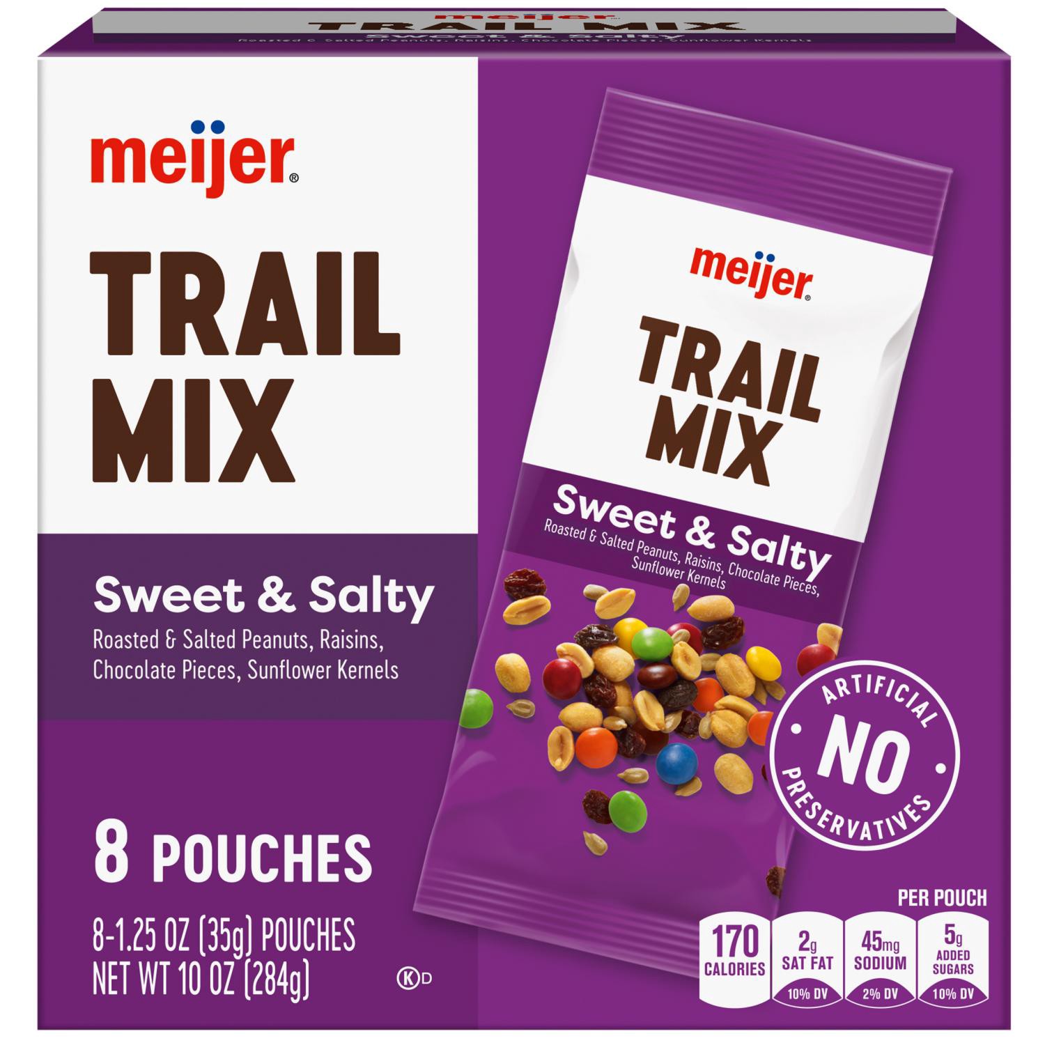 slide 1 of 8, Sweet & Salty Trail Mix, 1.25oz, 8 Ct Multipack, 1.25 oz, 8 ct