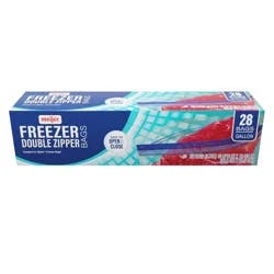 Meijer Re-Closable Double Zipper Freezer Bags, Gallon, 28 Pk