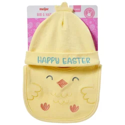 Meijer Happy Easter Chick Hat Bib Set
