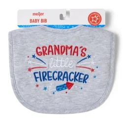 Meijer Grandmas Little Firecracker Bib - Grey
