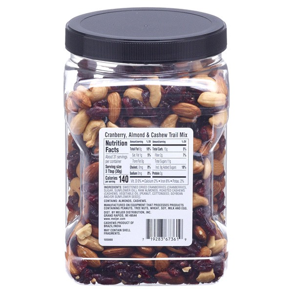 slide 3 of 5, Meijer Cranberry, Almond & Cashew Trail Mix, 33 oz