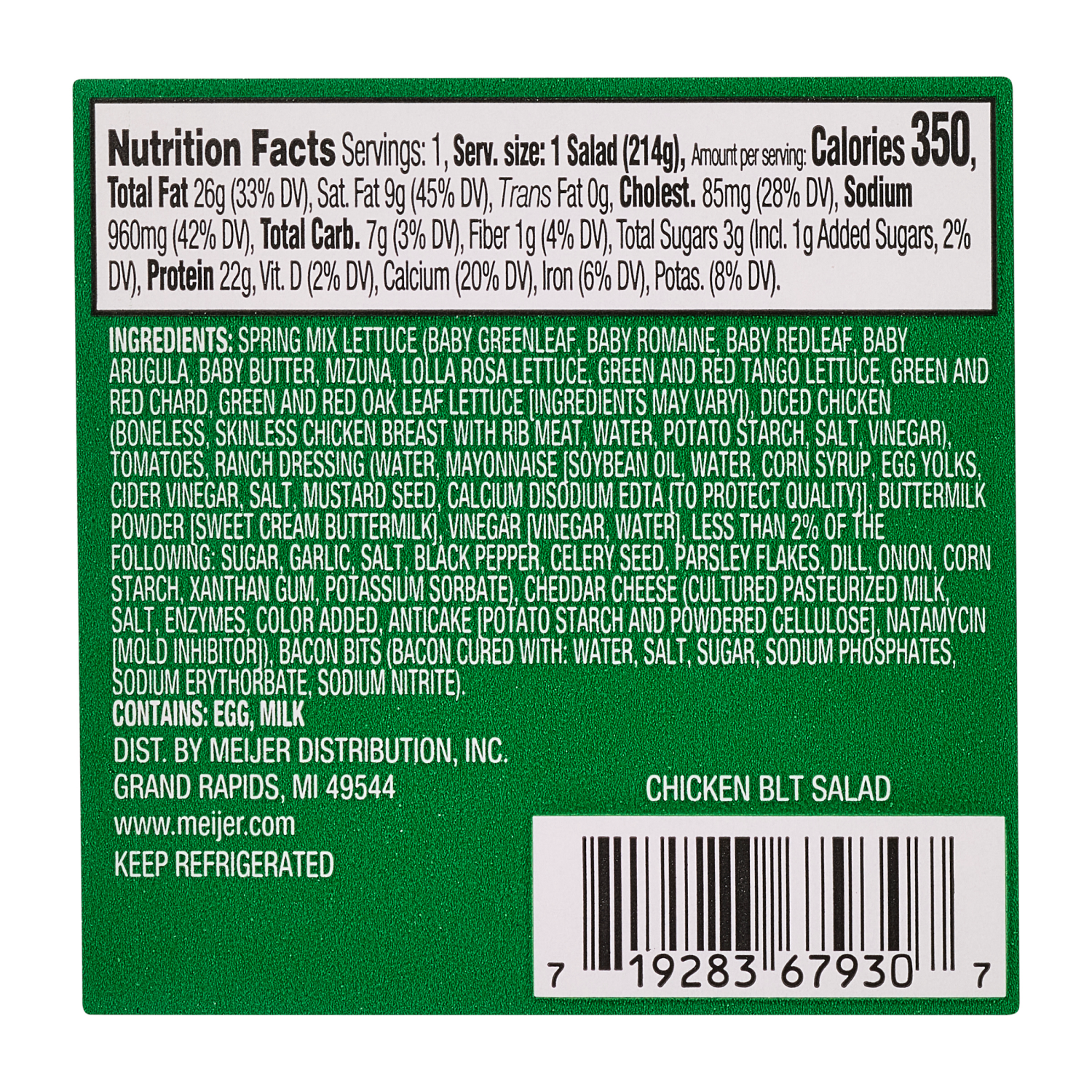 slide 2 of 3, Fresh from Meijer Chicken BLT Salad, 8.2 oz, 8.2 oz