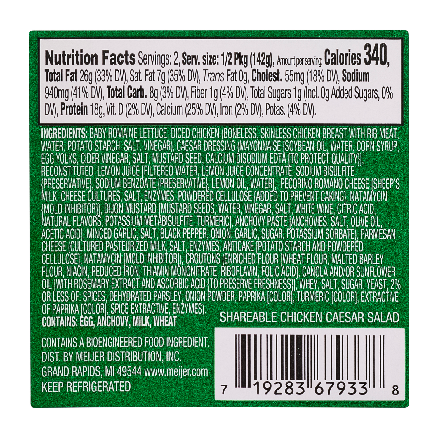 slide 2 of 3, Fresh from Meijer Chicken Caesar Shareable Salad, 10 oz, 10 oz