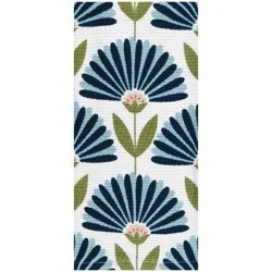 Room & Retreat Modern Fan Floral Textured Fiber Reactive Kitchen Towel, 18 In X 28 In