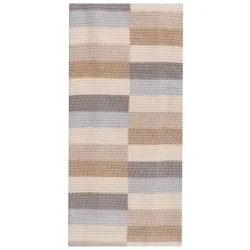 Room & Retreat Stripe Stack Neautral Textured Fiber Reactive Kitchen Towel, 18 In X 28 In