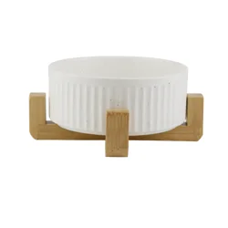 Ceramic Bowl Cream On Stand S