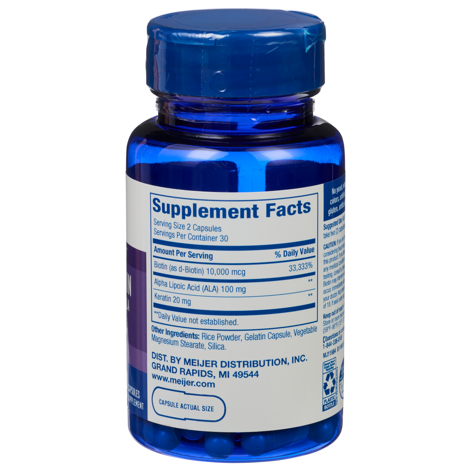 slide 3 of 3, MEIJER WELLNESS Meijer Biotin & Keratin 10,000mcg, 60 ct