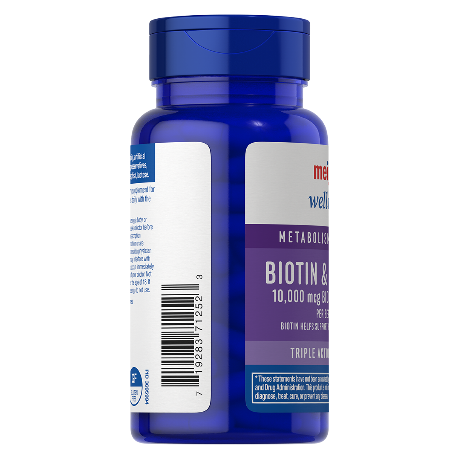 slide 3 of 3, Meijer Wellness Meijer Biotin 10,000 mcg Plus Keratin Tablets, 120 ct; 100 mg