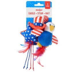 Meijer 3 Pack Eagle Star & Hat Cat Toy