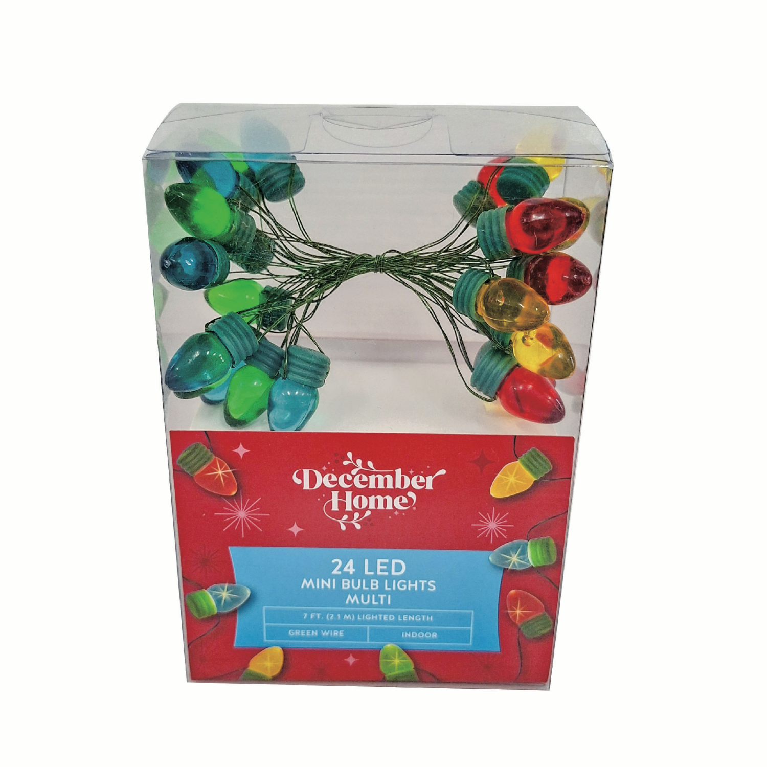 slide 3 of 8, December Home LED Mini Bulb/Globe Lights /, Assorted Styles, 8 ft, 24 ct