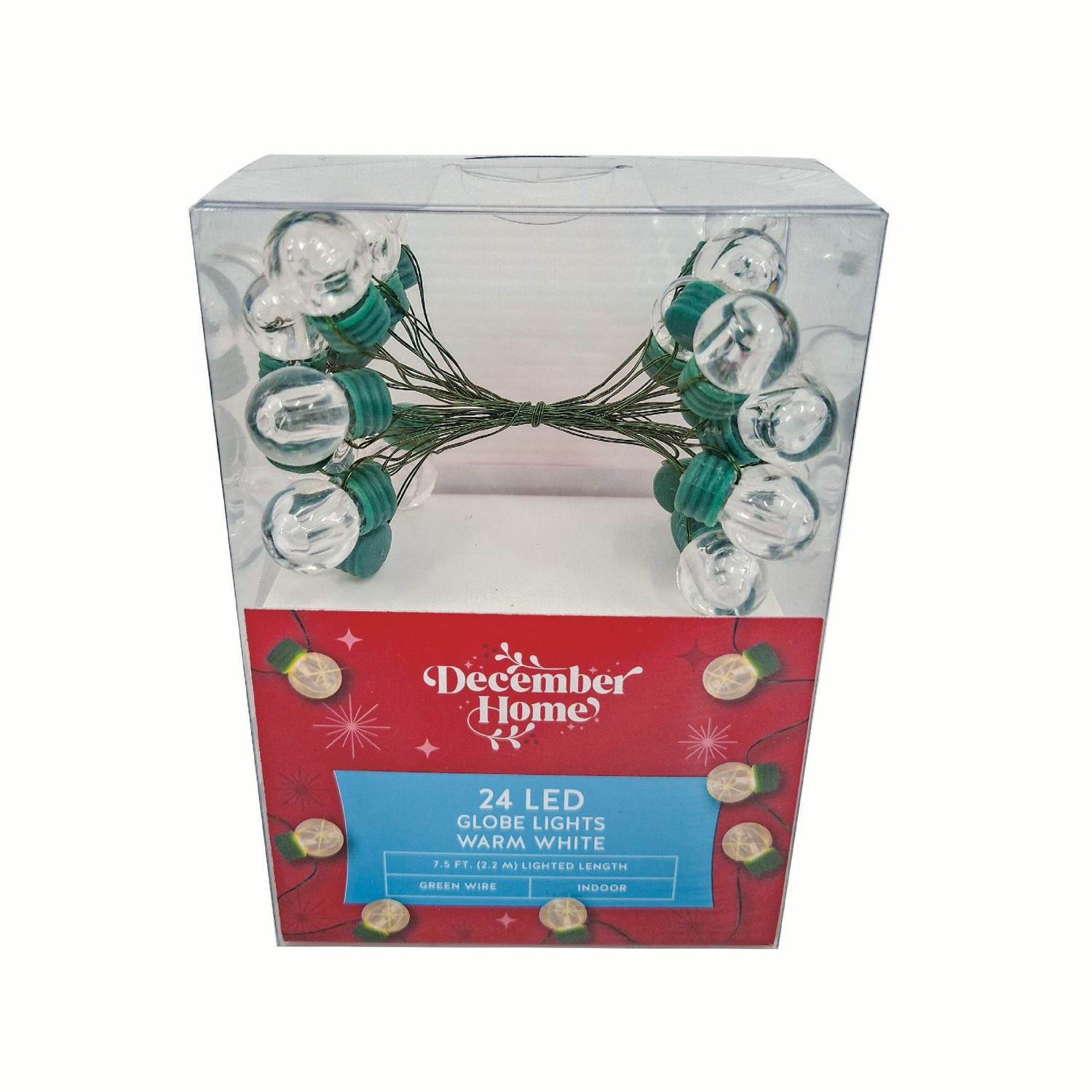 slide 7 of 8, December Home LED Mini Bulb/Globe Lights /, Assorted Styles, 8 ft, 24 ct