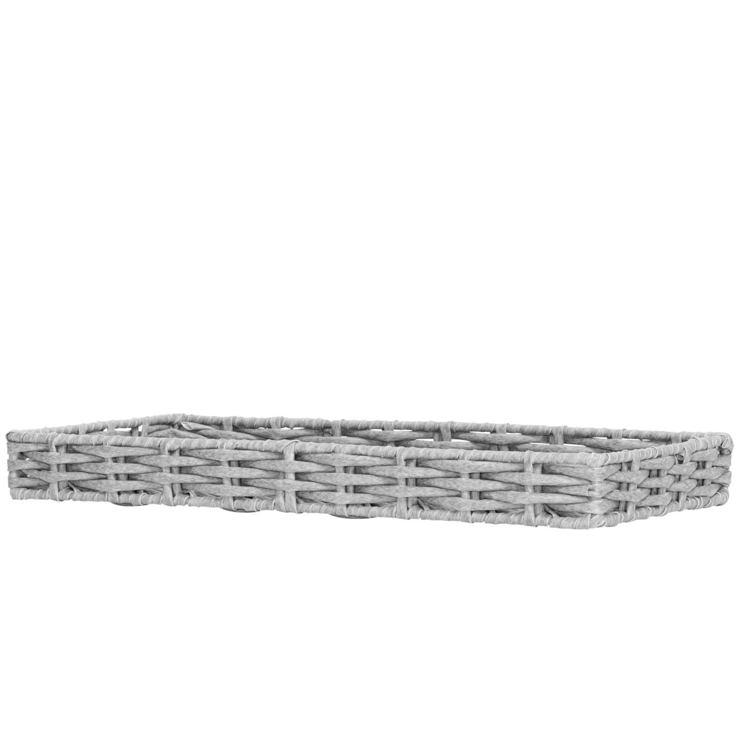 slide 2 of 5, Room & Retreat Rectangular Resin Storage Basket Tray, 14 x 7 x 2 in, Gray, 1 ct