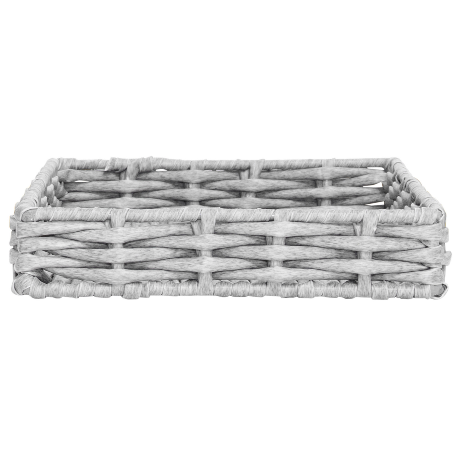 slide 3 of 5, Room & Retreat Rectangular Resin Storage Basket Tray, 14 x 7 x 2 in, Gray, 1 ct