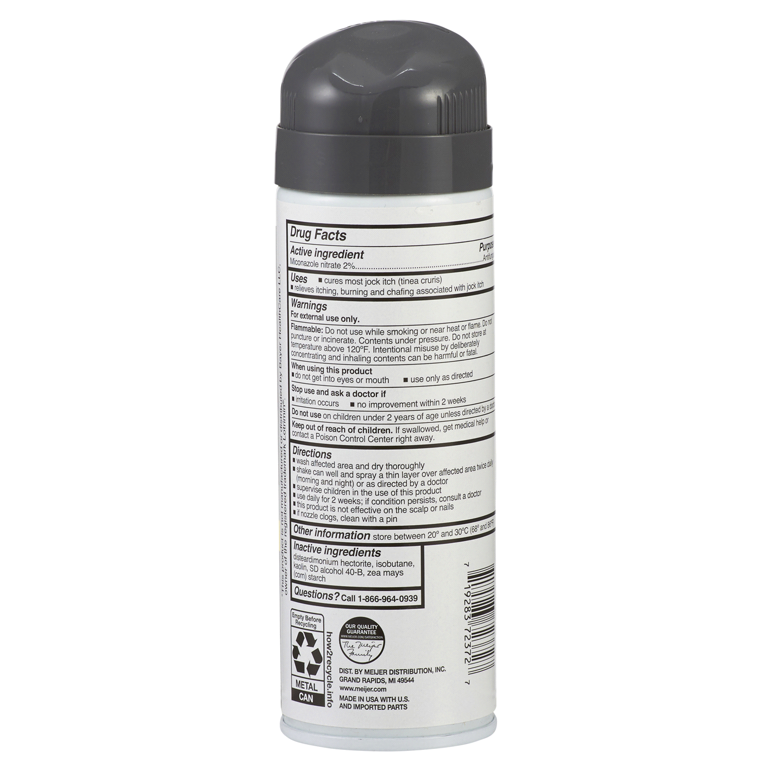 slide 2 of 2, Meijer Medicated Jock Itch Powder Spray, 4.6 oz