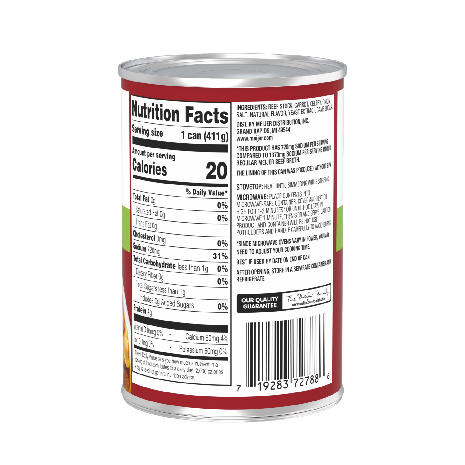 slide 2 of 5, Meijer Reduced Sodium Beef Broth, 14.5 oz, 14.5 oz