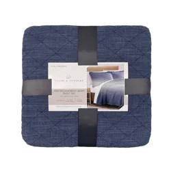Room & Retreat 3pc Denim Quilt Set, F/Q, 90 x 90