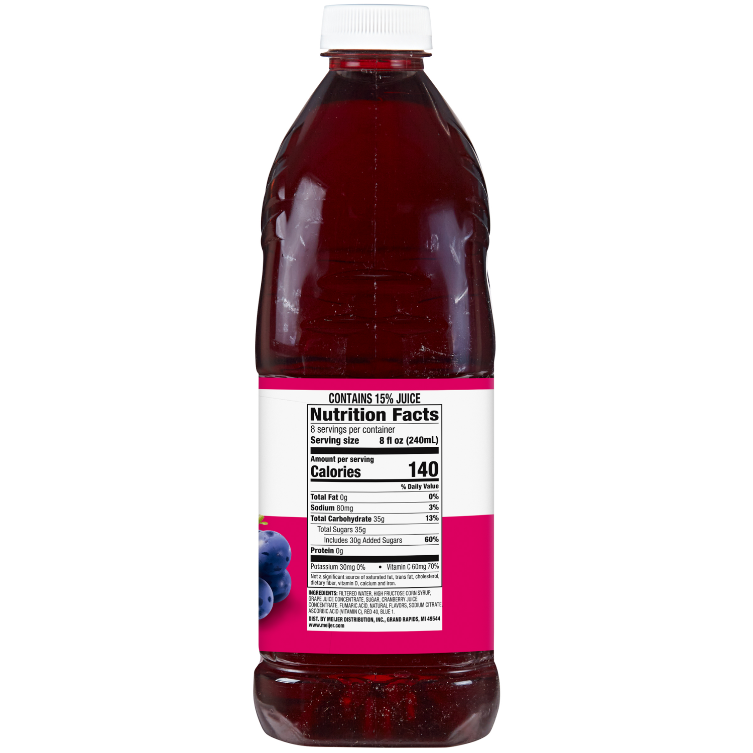 slide 2 of 3, Meijer Cranberry Grape Juice Cocktail, 64 oz, 64 oz