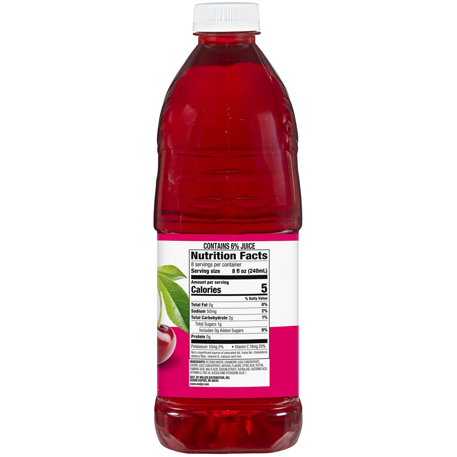 slide 3 of 3, Meijer Diet Cranberry Cherry Juice Cocktail- 64 oz, 64 oz