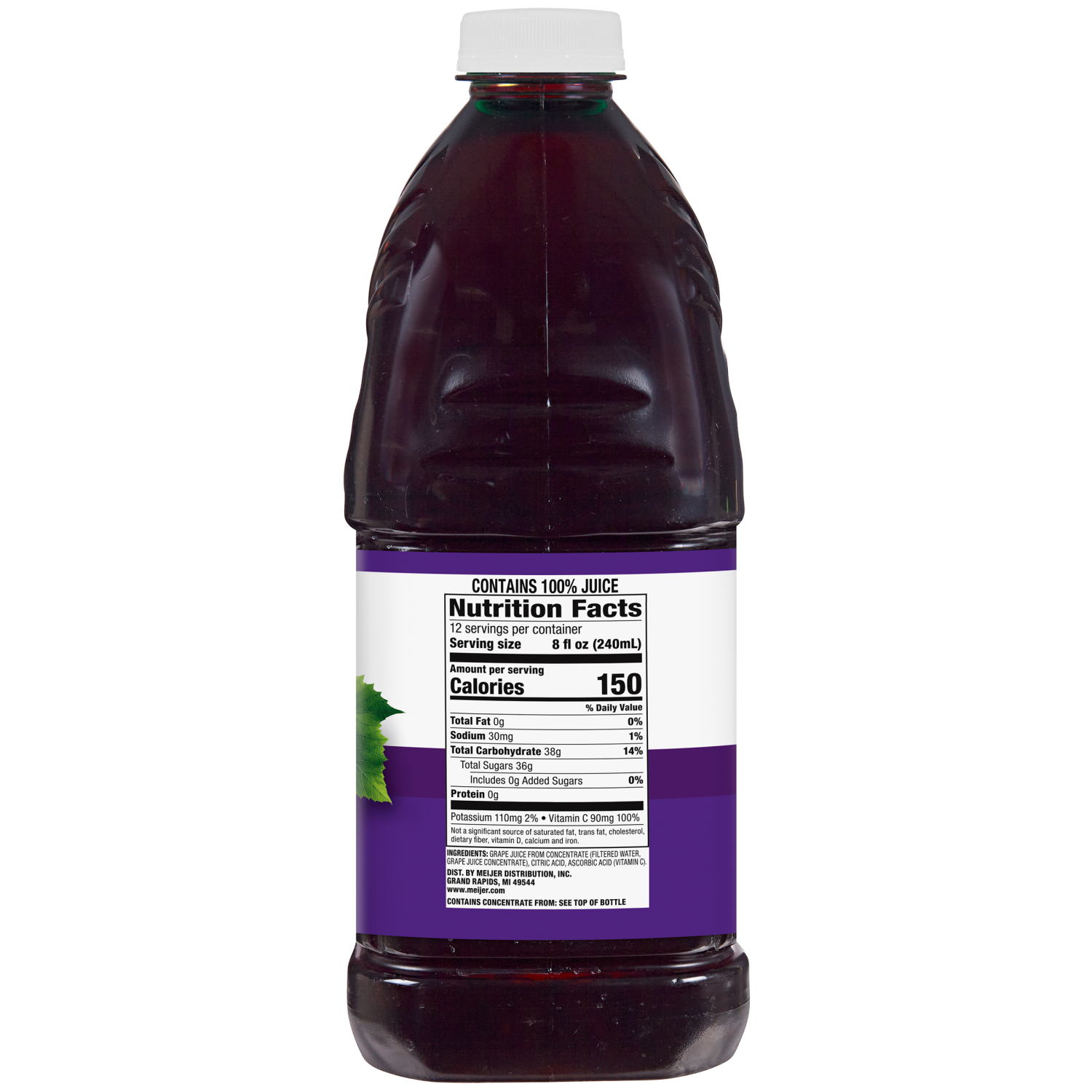 slide 3 of 3, MEIJER 100% JUICE GRAPE 96OZ, 96 oz