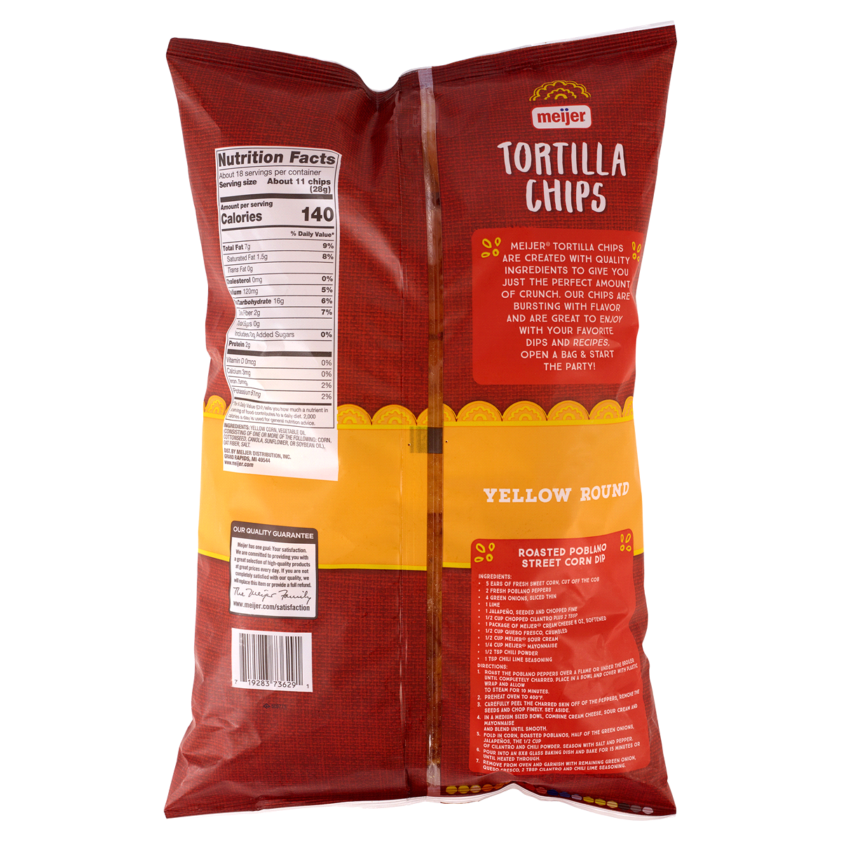 slide 2 of 2, Meijer Party Size Yellow Round Tortilla Chips, 18 oz