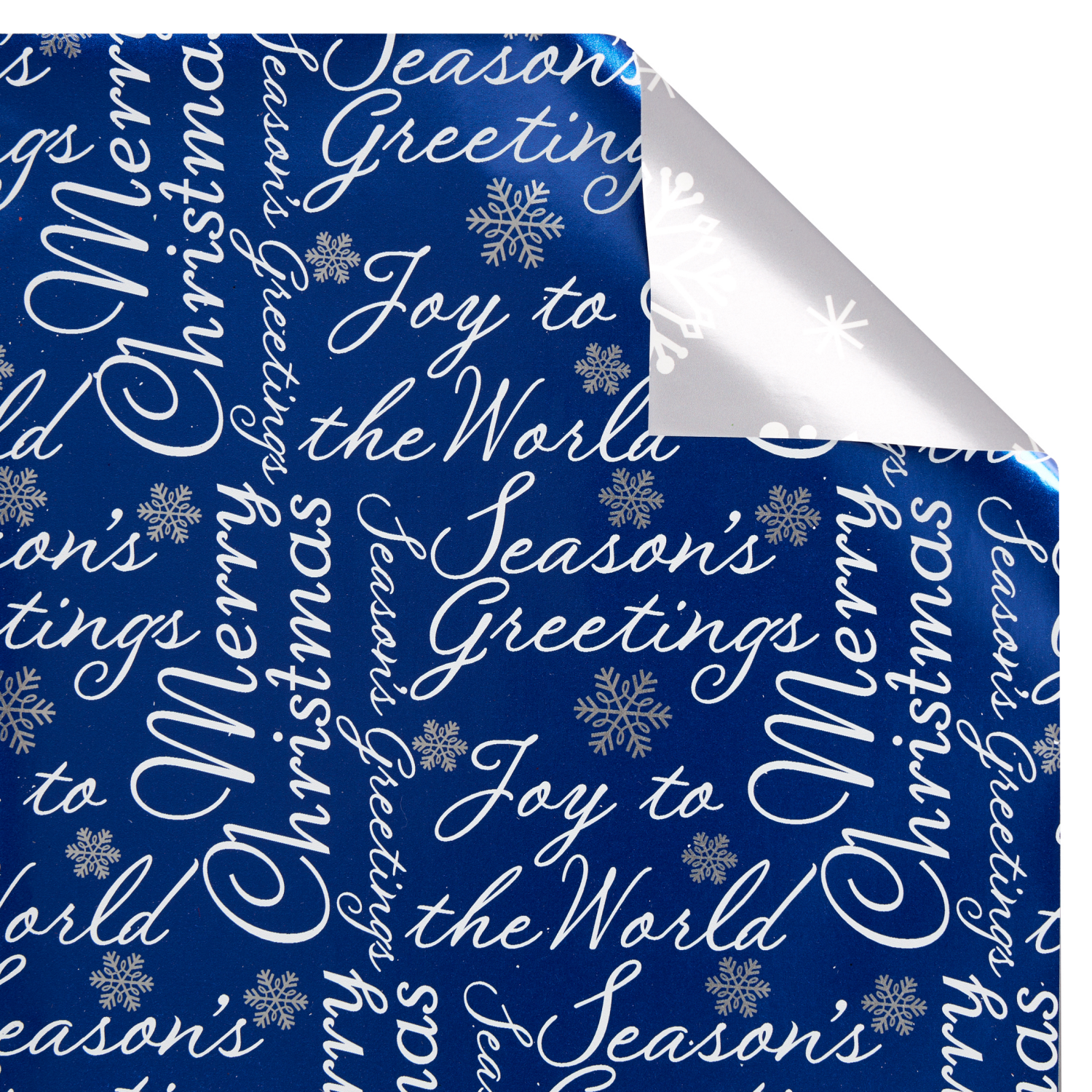 slide 1 of 1, December Home Meijer Reversible Foil Wrap, 30 in x 45 Sq ft, Dainty Script, 45 sq ft