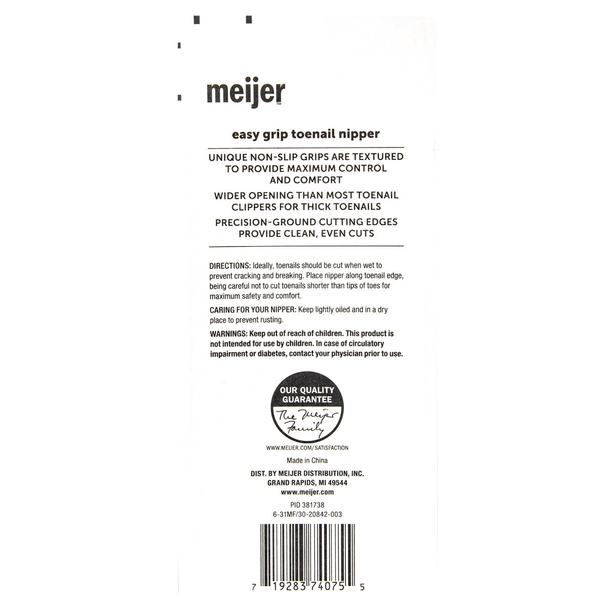 slide 2 of 2, Meijer Easy Grip Toenail Nipper, 1 ct