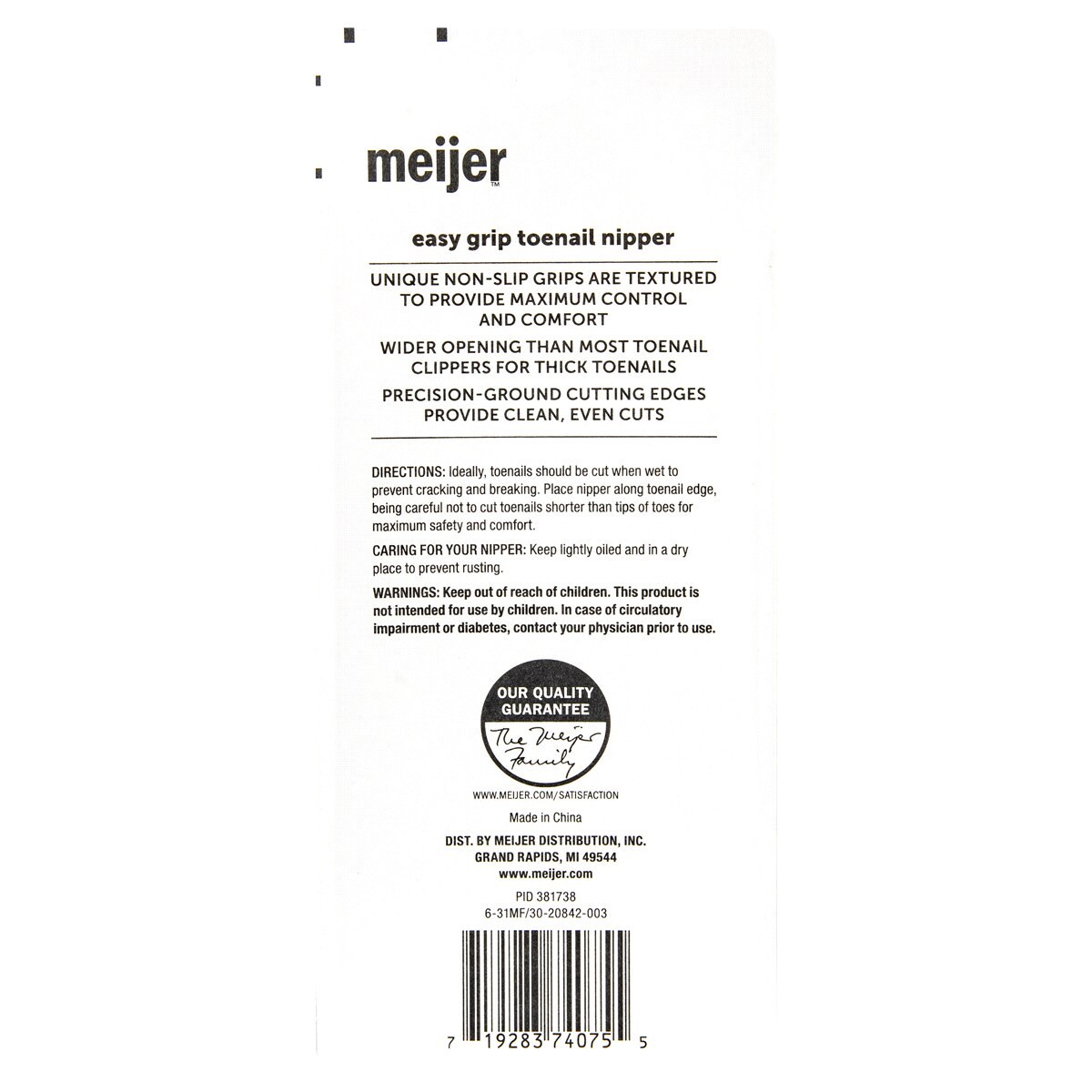 slide 2 of 2, Meijer Easy Grip Toenail Nipper, 1 ct