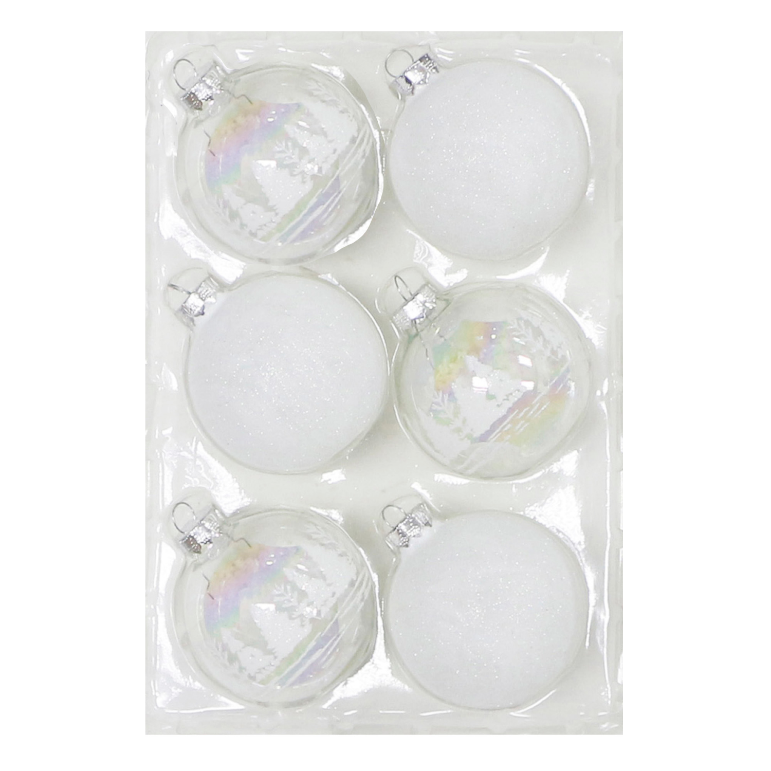 slide 1 of 3, December Home Ornaments Ball Glass White/Clear Tree Scene, 1 ct