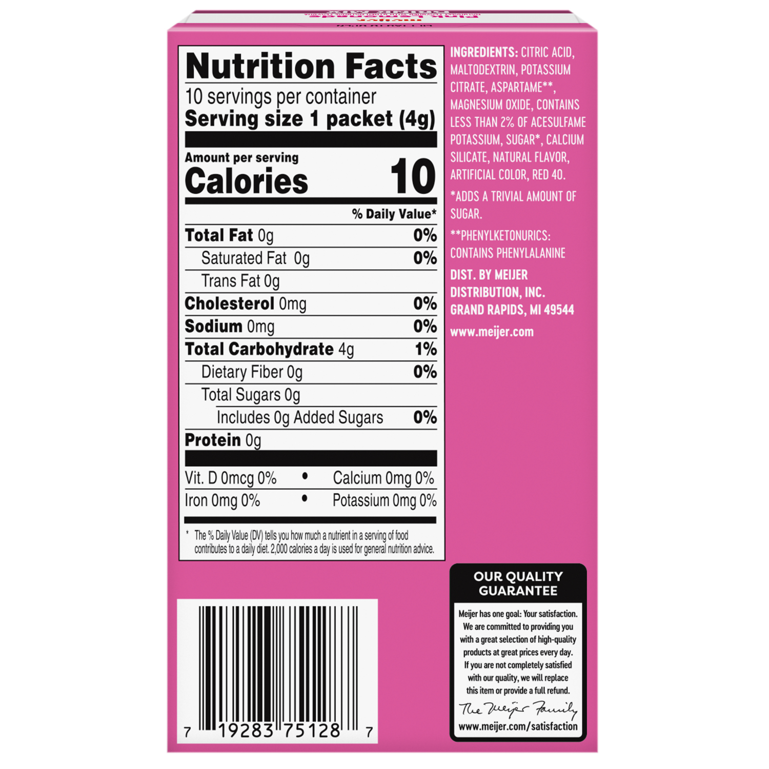 slide 2 of 8, Meijer Pink Lemonade Drink Mix - 10 ct, 10 ct