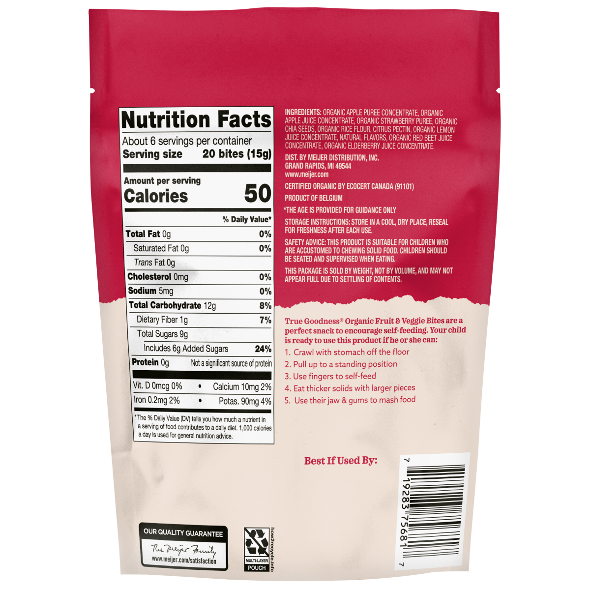 slide 2 of 2, True Goodness Fruit & Veg Bites, Apple Strawberry Beet Chia, 3.14 oz