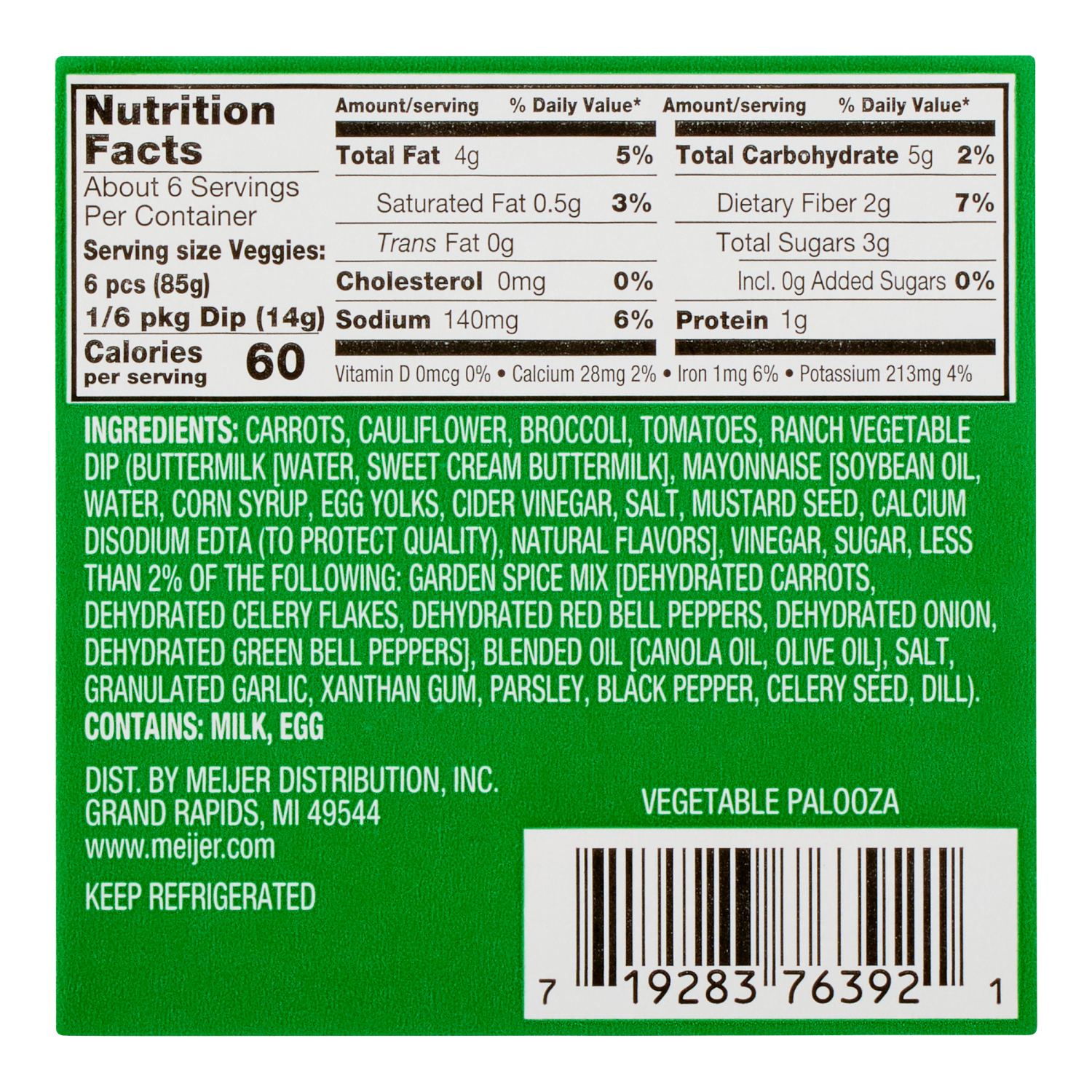 slide 2 of 3, Fresh from Meijer Vegetable Palooza with Ranch Dip, 22 oz, 22 oz