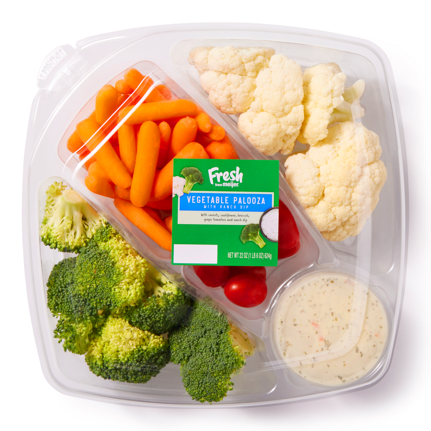 slide 1 of 2, Fresh from Meijer Vegetable Palooza with Ranch Dip, 22 oz, 22 oz