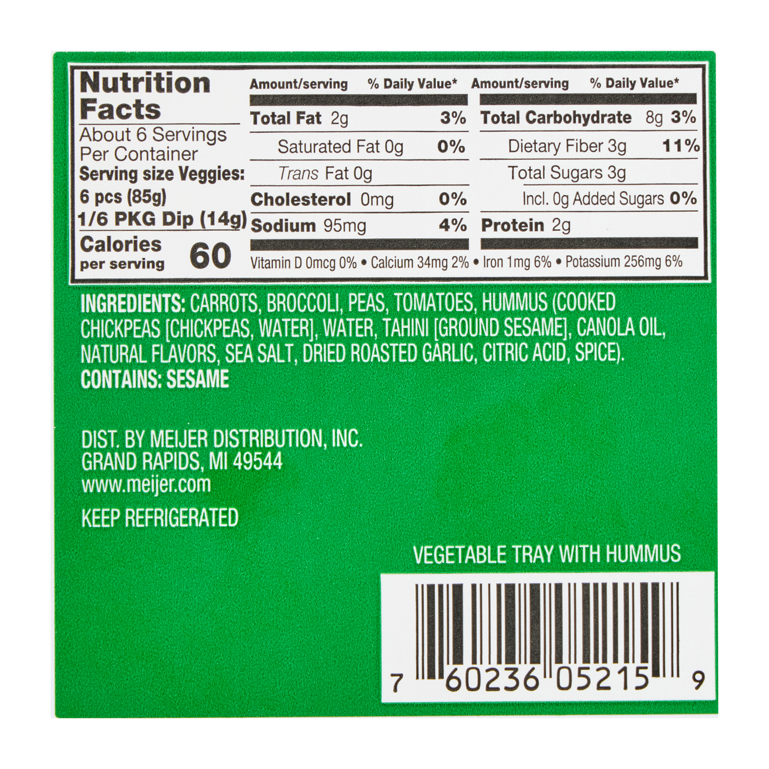 slide 3 of 4, Fresh from Meijer Vastly Veggie with Ranch Dip, 49 oz, 47 oz