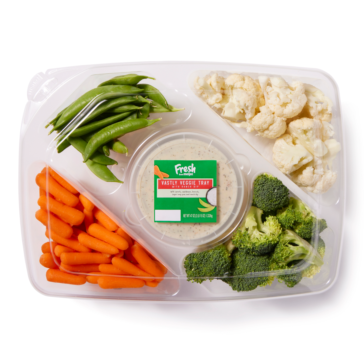 slide 1 of 9, Fresh from Meijer Vastly Veggie Tray with Ranch Dip, 47 oz, 47 oz