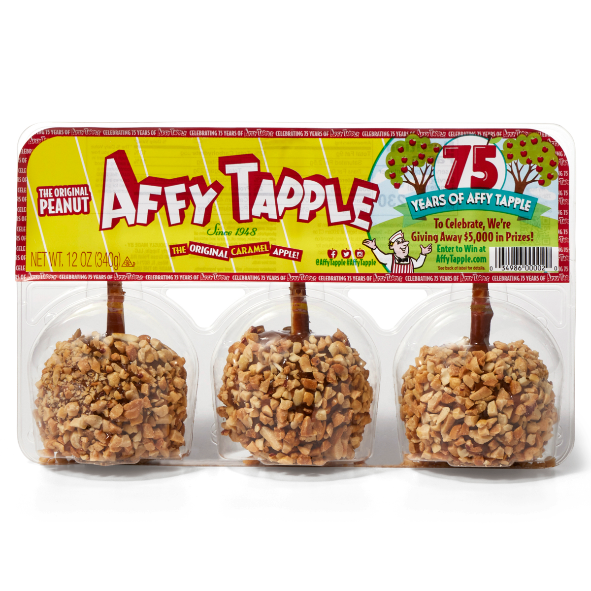 slide 1 of 2, Affy Tapple Caramel Apples with Nuts, 3 ct, 3 ct