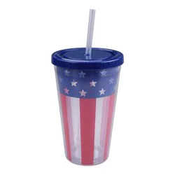 Meijer Corporate Seasonal Plastic Tumbler Flag 17 Oz