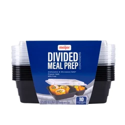 Meijer 34oz Rectangular Two Section Meal Prep 10 Ct.