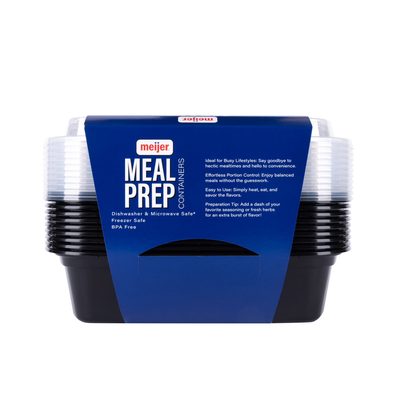 slide 2 of 8, Meijer 38oz Rectangular One Section Meal Prep 10 ct., 38 oz, 10 ct