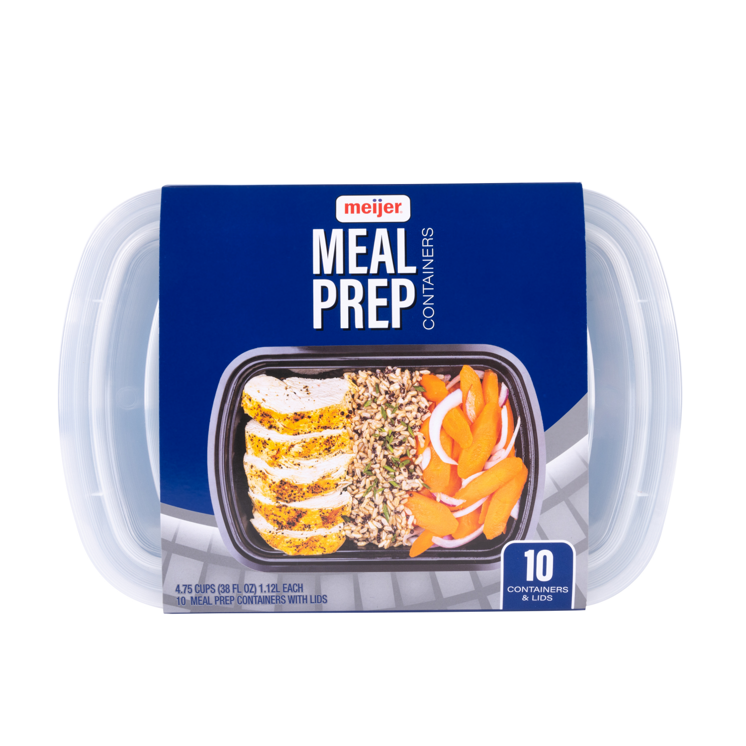 slide 8 of 8, Meijer 38oz Rectangular One Section Meal Prep 10 ct., 38 oz, 10 ct