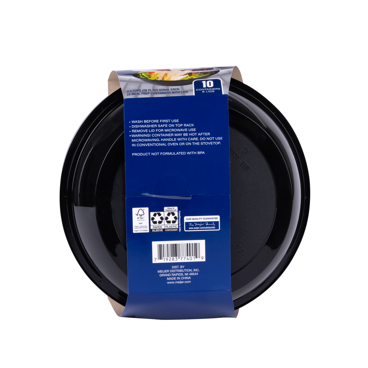 slide 3 of 7, Meijer 28oz Round One Section Meal Prep 10 ct., 28 oz, 10 ct